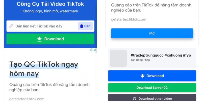 tải video tiktok với snaptik