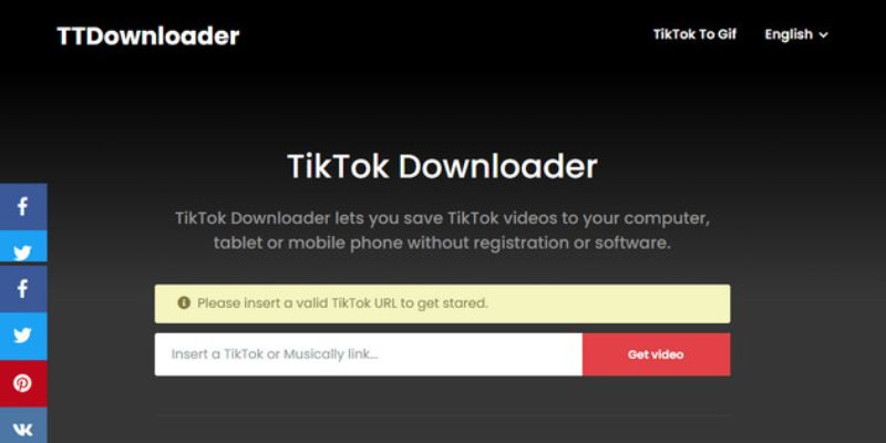 App tải video tiktok ttdownloader