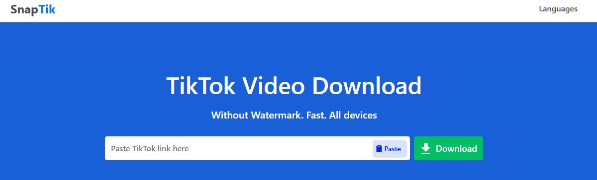 Download tiktok video with Snaptik