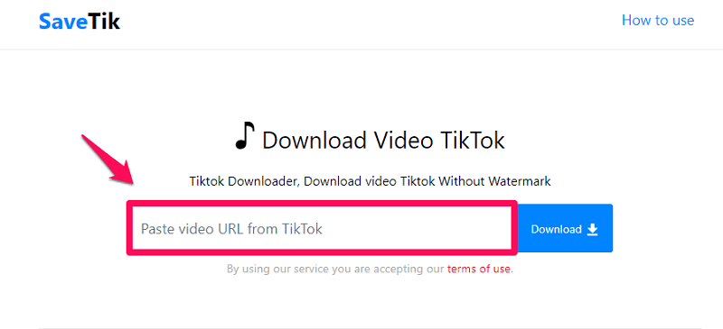 Paste Link Tiktok to SaveTik